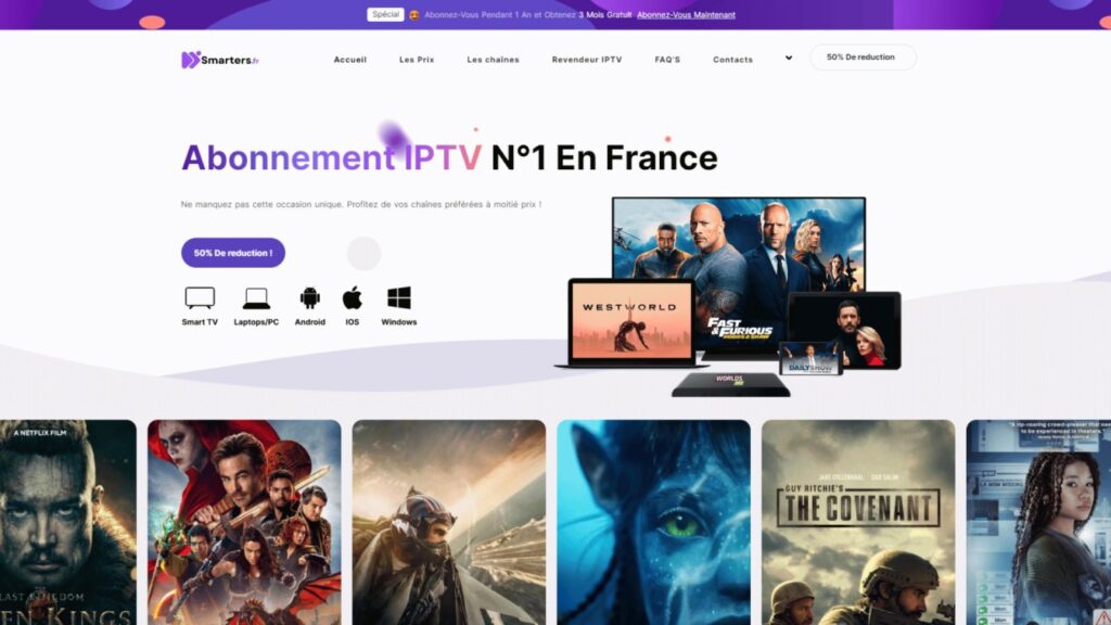 TVsmarters - Meilleur IPTV Premium